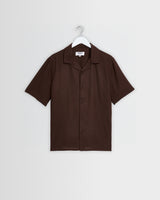 Didcot - Brown Silk Short-Sleeve Shirt