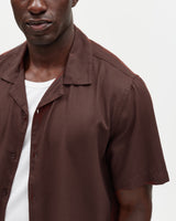 Didcot - Brown Silk Short-Sleeve Shirt