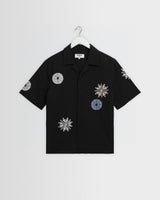 Didcot - Black And Multicolour Round Applique Short-Sleeve Shirt