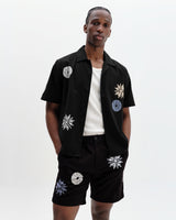 Didcot - Black And Multicolour Round Applique Short-Sleeve Shirt