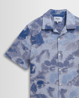 Didcot - Blue Watercolour Print Short-Sleeve Shirt