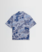 Didcot - Blue Watercolour Print Short-Sleeve Shirt