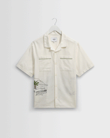Didcot - Ecru And Multicolour Embroidered Short-Sleeve Shirt
