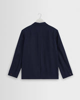Fintry - Navy Linen Single-Breasted Blazer