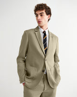 Fintry - Khaki Linen Single-Breasted Blazer