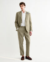 Fintry - Khaki Linen Single-Breasted Blazer