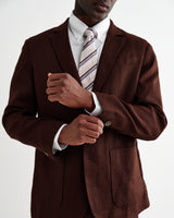 Fintry - Merlot Linen Single-Breasted Blazer