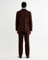 Fintry - Merlot Linen Single-Breasted Blazer