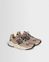 Flower Mountain - Beige And Grey Cow Suede Yamabushi Trainers