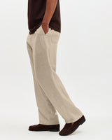 Glencoe - Beige Washed Linen Loose Fit Trousers