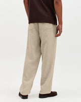 Glencoe - Beige Washed Linen Loose Fit Trousers