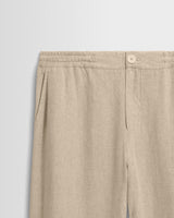 Glencoe - Beige Washed Linen Loose Fit Trousers