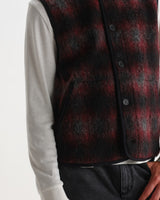 GOWER GILET ELM WOOL BLEND CHECK RED / BLACK