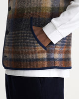 GOWER GILET ARI WOOL BLEND CHECK OATMEAL / MULTI