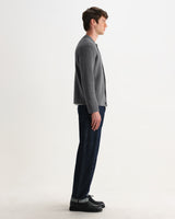 GRANBY CARDIGAN RIBBED WOOL GREY