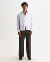 HALCOMB L/S SHIRT MULTI STRIPE COTTON ECRU / MULTI