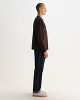 HAYDEN L/S TEE EMORISED COTTON DARK BROWN