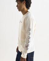 HAYDEN L/S TEE SPLIT EMBROIDERY OFF WHITE / MULTI