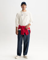 HAYDEN L/S TEE SPLIT EMBROIDERY OFF WHITE / MULTI