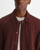 Hays - Dark Burgundy Structured Waffle Overshirt