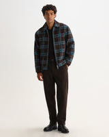 HEATH JACKET WAVY MOHAIR CHECK BLUE / BROWN