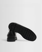 Kleman - Black Grained Leather Padror Shoes