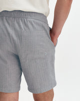 Kurt - Light Blue Herringbone Cotton Shorts