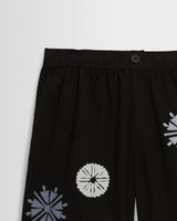 Kurt - Black Round Applique Cotton Shorts