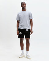 Kurt - Black Round Applique Cotton Shorts