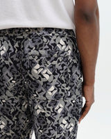 Kurt - Navy And Ecru Tile Jacquard Relaxed Fit Trousers
