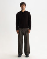 LAWRIE L/S POLO SOFT MERINO WOOL DARK BROWN
