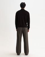 LAWRIE L/S POLO SOFT MERINO WOOL DARK BROWN