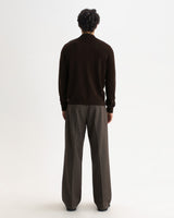 Lawrie - Dark Brown Long-Sleeve Knitted Polo