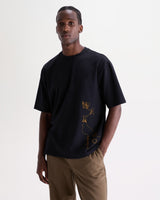 Milton - Navy And Gold Trailing Logo Organic Cotton T-Shirt