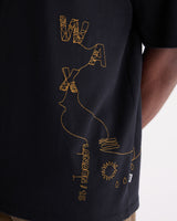 Milton - Navy And Gold Trailing Logo Organic Cotton T-Shirt