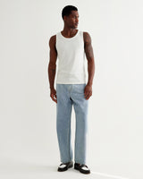 Montague - White Ribbed Organic Cotton Vest
