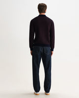 OBAN L/S POLO MINI GEO MULTI BROWN / NAVY