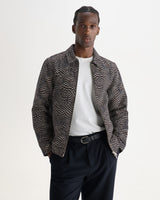 PARK JACKET GEO WAVE JACQUARD NAVY / BROWN