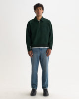 REEVE QUARTER ZIP SWEATSHIRT DRY COTTON LOOPBACK WASHED GREEN