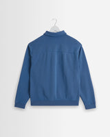 Reeve - French Blue Loopback Organic Cotton Collared Sweatshirt
