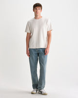 Russell - Jean droit en denim selvedge délavé bleu