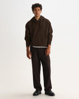 RYDAL HOODIE BRUSHED LOOPBACK DARK BROWN