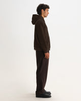 RYDAL HOODIE BRUSHED LOOPBACK DARK BROWN