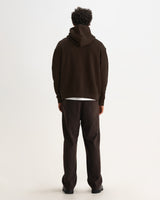RYDAL HOODIE BRUSHED LOOPBACK DARK BROWN