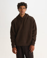 RYDAL HOODIE BRUSHED LOOPBACK DARK BROWN