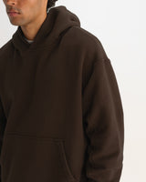 RYDAL HOODIE BRUSHED LOOPBACK DARK BROWN