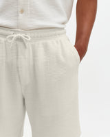 Sam - Ecru Textured Waffle Shorts