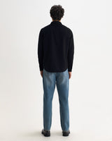SHELLY L/S SHIRT DOBBY CHECK NAVY / BLACK