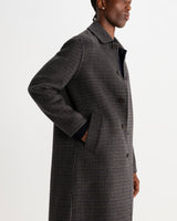 STAN COAT DOUBLE FACE CHECK NAVY / BROWN