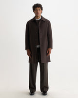 Stan - Dark Brown Plain Wool Car Coat